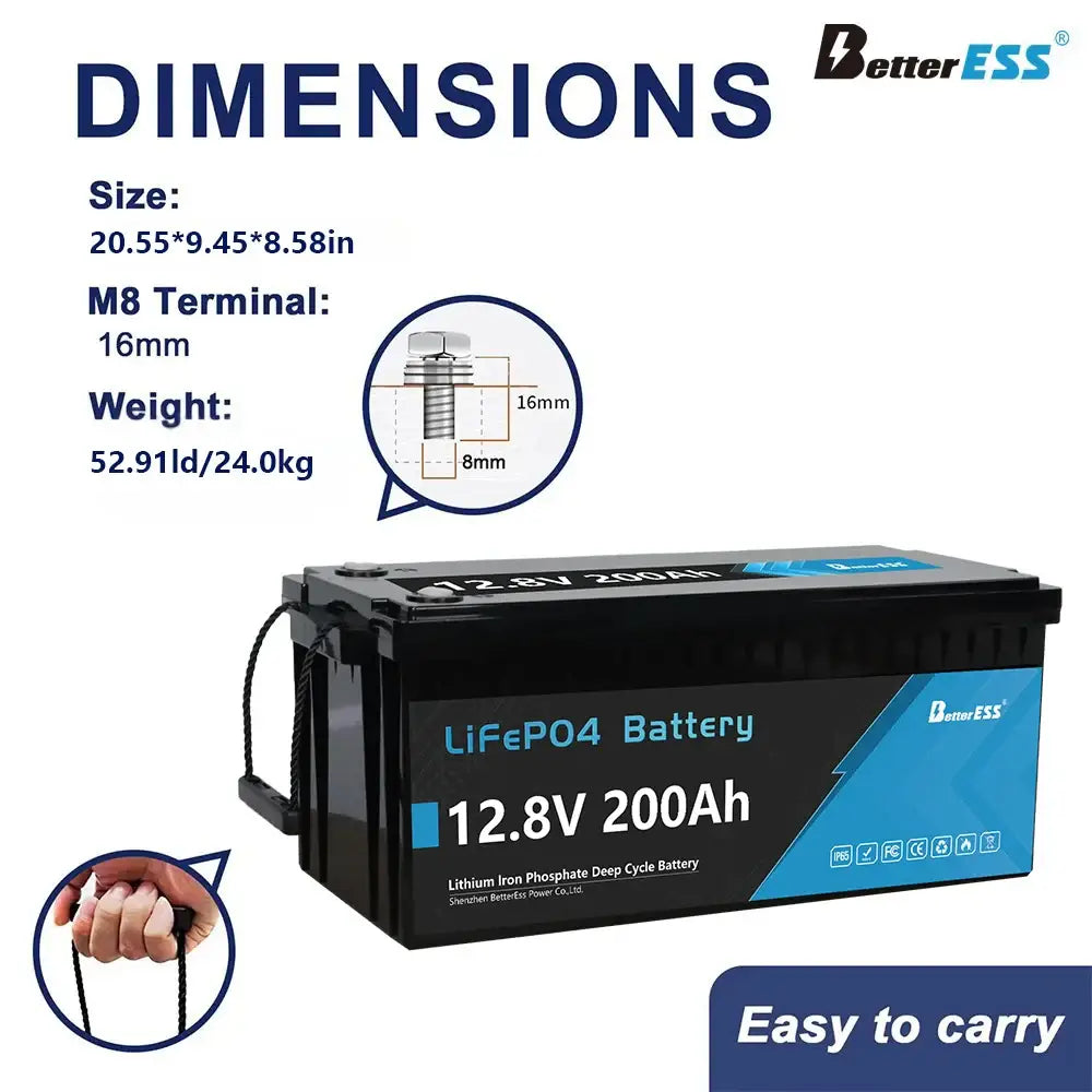 100Ah 200Ah LiFePO4 Battery 12.8V Lithium Iron Phosphate Battery - BATTERIES