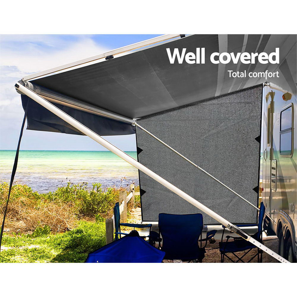 Caravan Privacy End Wall Screen 1.95 x 2.2M Sun Shade Grey