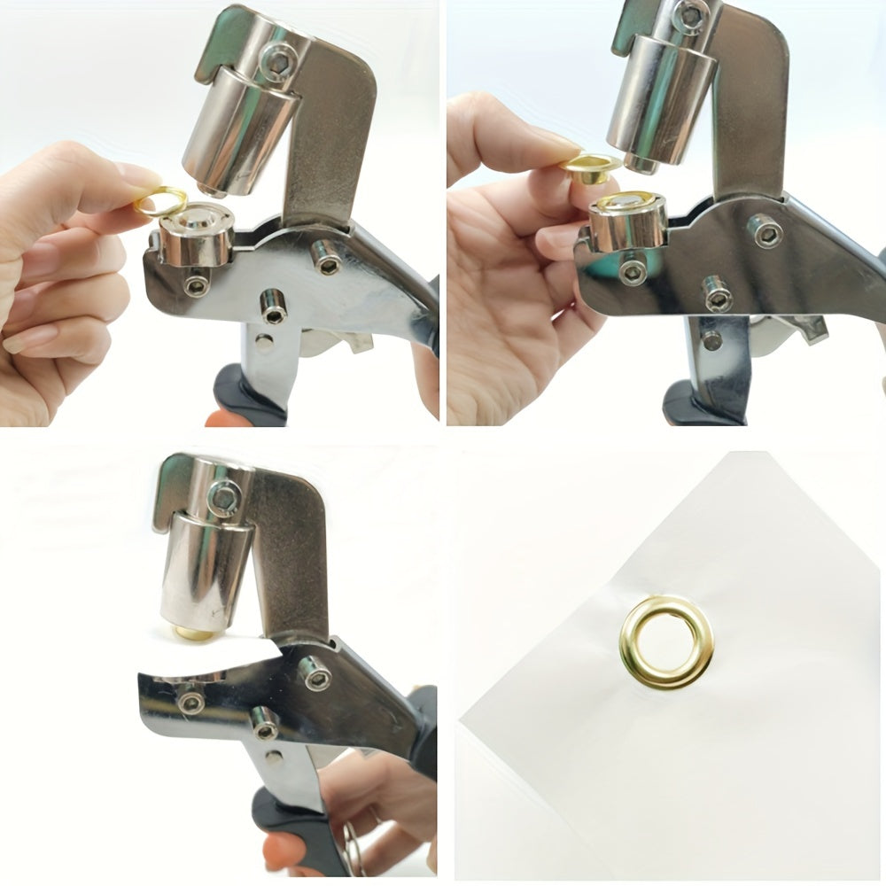 Complete Eyelet Punch Set with 200pcs 10mm Rings