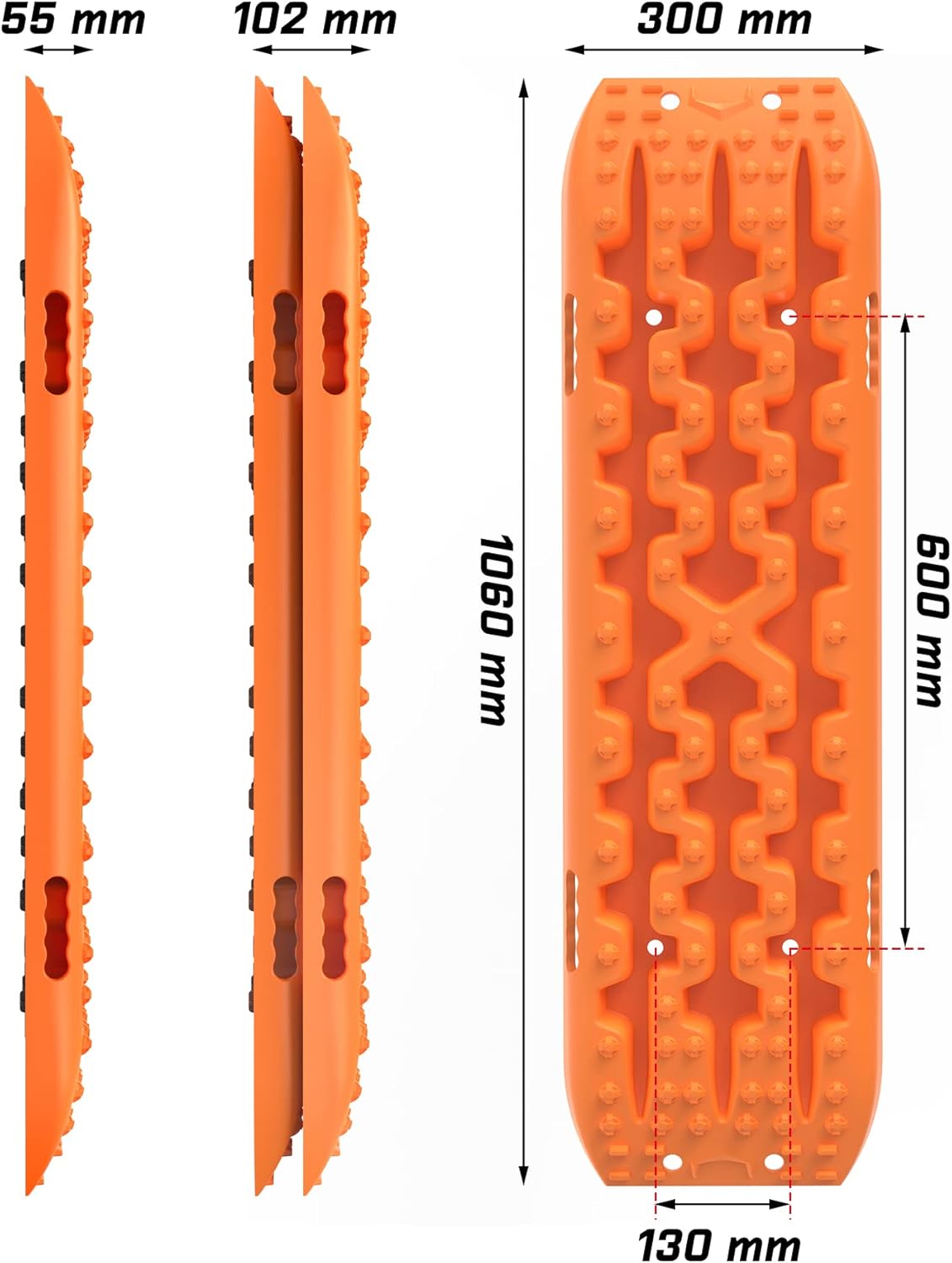 X-BULL Recovery Tracks with Bag and Mounting Pin Set 4x4 Recovery Boards Offroad 4wd Tracks 22046LBS/10000KG Stand for Automotive Accessories Tires and Wheels in the Sand Mud Snow(GEN 3.0)