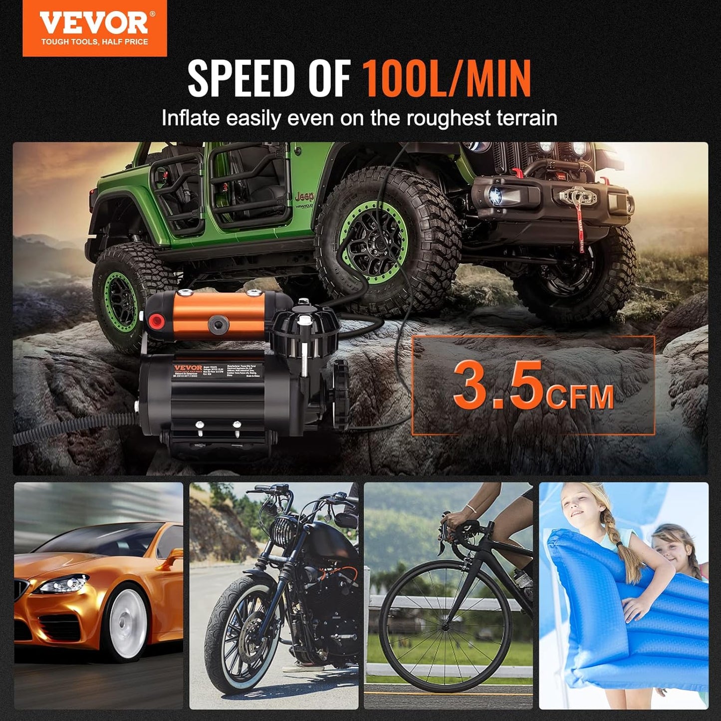 VEVOR Onboard Air Compressor Kit 150PSI Offroad
