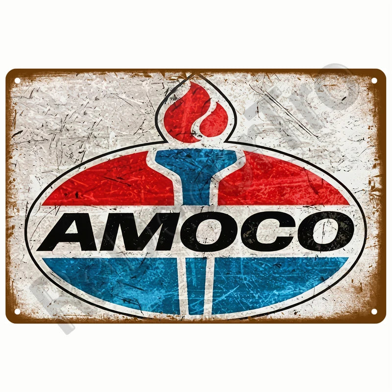 Retro Motor Oil Gas Tyre Racing Tin Sign Poster Iron Plates Metal Sign Garage Bar Pub Club Man Cave Home Decor Wall Decor Art