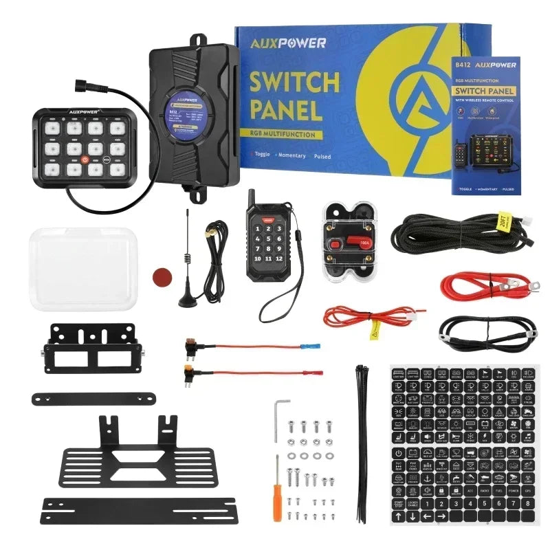 RGB 12Gangs Universal Switch Panel - Wireless Remote Control - LED Background Light