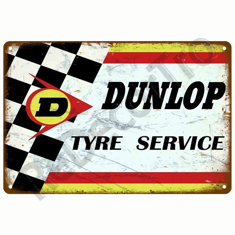 Retro Motor Oil Gas Tyre Racing Tin Sign Poster Iron Plates Metal Sign Garage Bar Pub Club Man Cave Home Decor Wall Decor Art