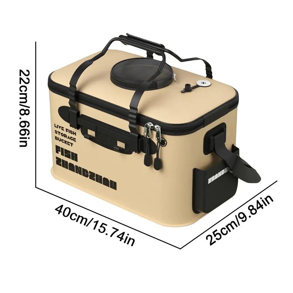 Foldable Live Fish Bucket Live Bait Bucket for camping