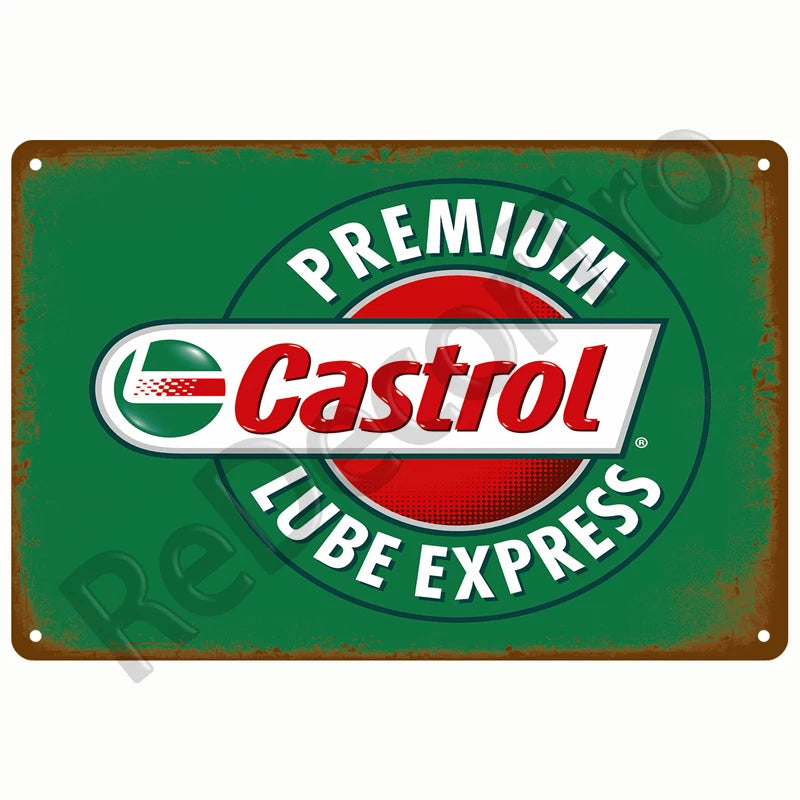 Retro Motor Oil Gas Tyre Racing Tin Sign Poster Iron Plates Metal Sign Garage Bar Pub Club Man Cave Home Decor Wall Decor Art