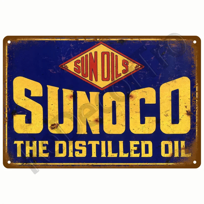 Retro Motor Oil Gas Tyre Racing Tin Sign Poster Iron Plates Metal Sign Garage Bar Pub Club Man Cave Home Decor Wall Decor Art