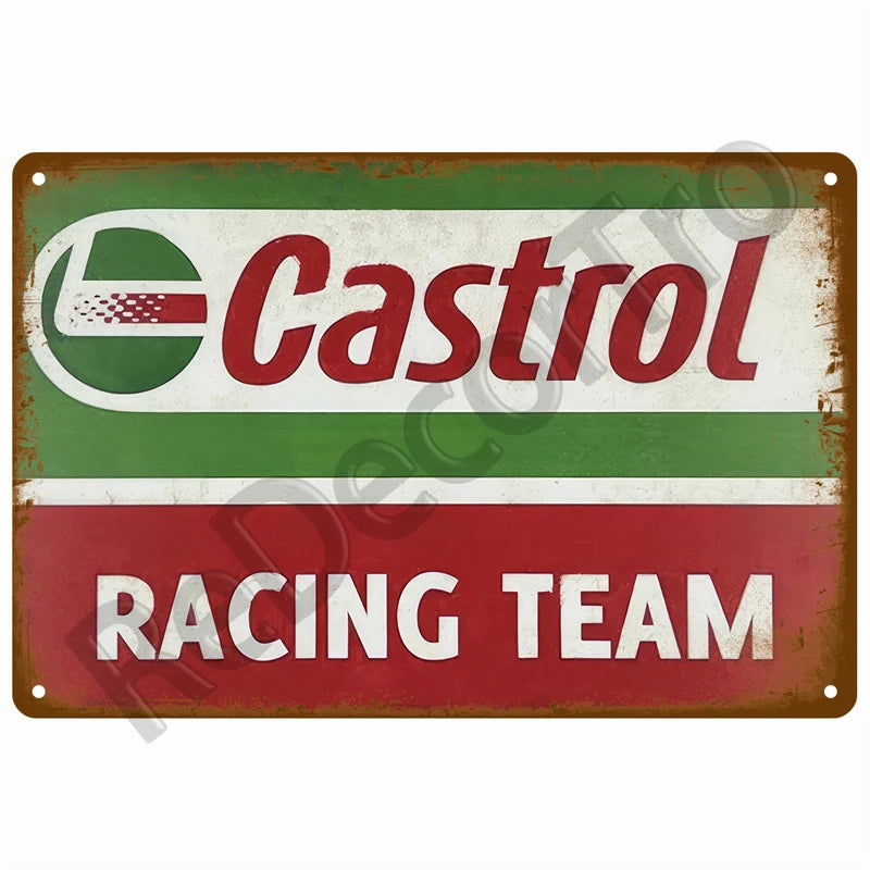 Retro Motor Oil Gas Tyre Racing Tin Sign Poster Iron Plates Metal Sign Garage Bar Pub Club Man Cave Home Decor Wall Decor Art