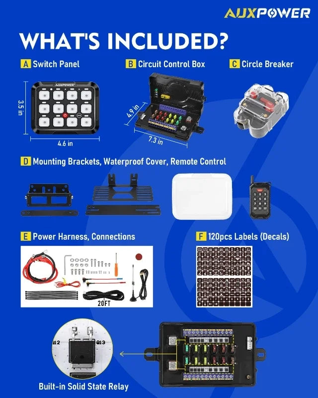 RGB 12Gangs Universal Switch Panel - Wireless Remote Control - LED Background Light