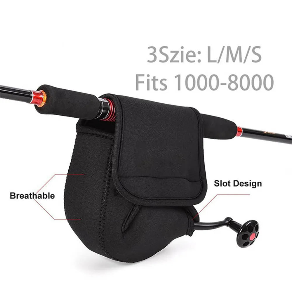 S/M/L Spinning Fishing Reel Cover Neoprene Wheel Protective Case Waterproof Reel Bag Storage Water Drop Wheel Package Outdoor