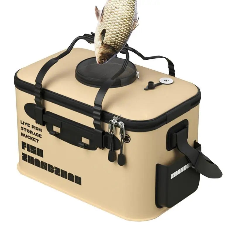 Foldable Live Fish Bucket Live Bait Bucket for camping