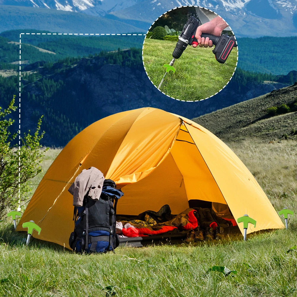 8Pcs Heavy Duty Spiral Pegs with Hex Socket Stakes Ground Anchors Camping Stakes Tent Ground Nail Screw in Camping Tent Pegs