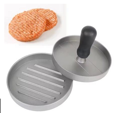 Burger Press Aluminum Alloy with removable handle for making patties.