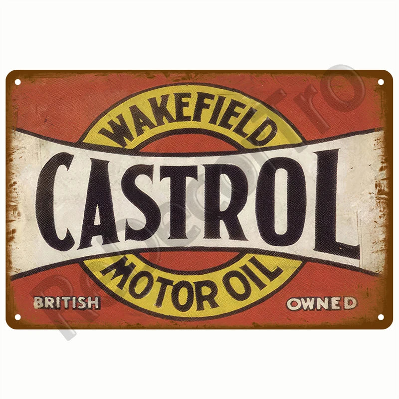 Retro Motor Oil Gas Tyre Racing Tin Sign Poster Iron Plates Metal Sign Garage Bar Pub Club Man Cave Home Decor Wall Decor Art