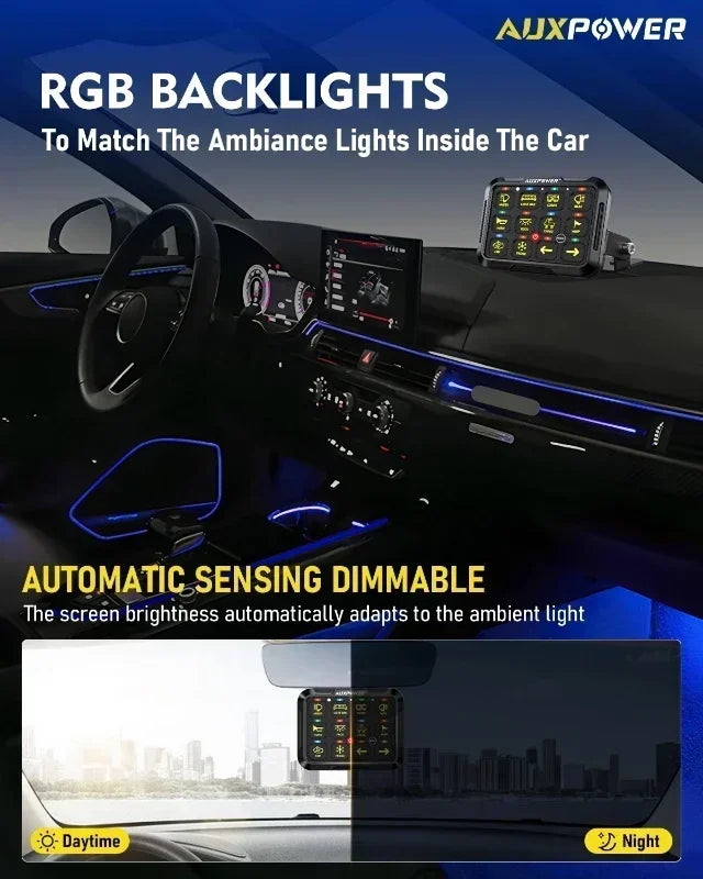 RGB 12Gangs Universal Switch Panel - Wireless Remote Control - LED Background Light