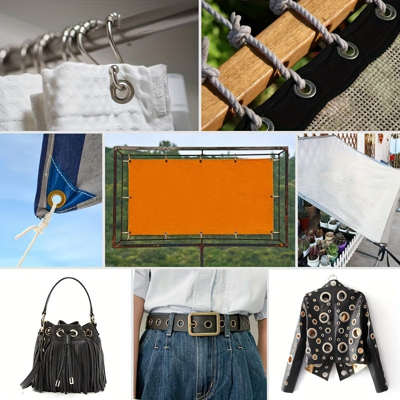 Complete Eyelet Punch Set with 200pcs 10mm Rings