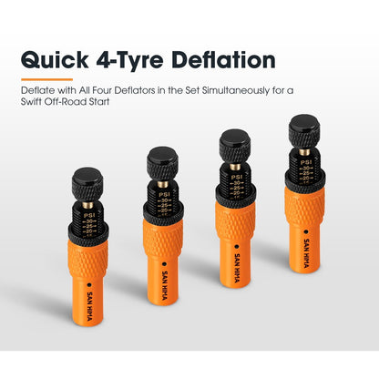 San Hima Tyre Deflators x4 Air Deflator 10~30 PSI Tire Valve Core Tool Portable