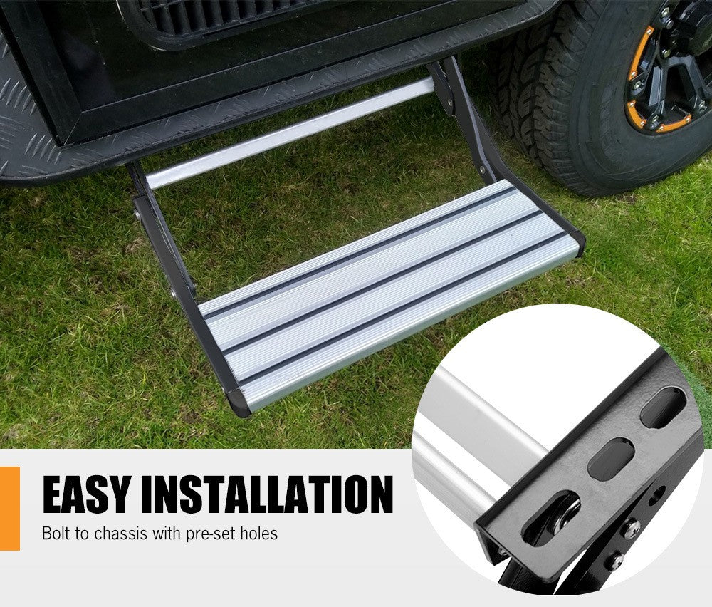 Caravan Step Aluminium Pull Out Folding Camper Trailer Motorhome RV