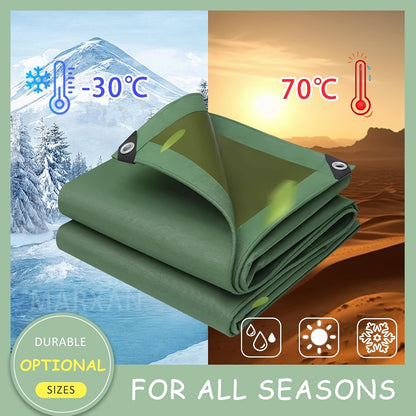 Heavy Duty Waterproof Canvas Tarp Tarpaulin Sun Blocked Dustproof Army 4 Size: 2X3M, 3X3M, 3X4M, 4X6M, 10M Rope Free Bonus