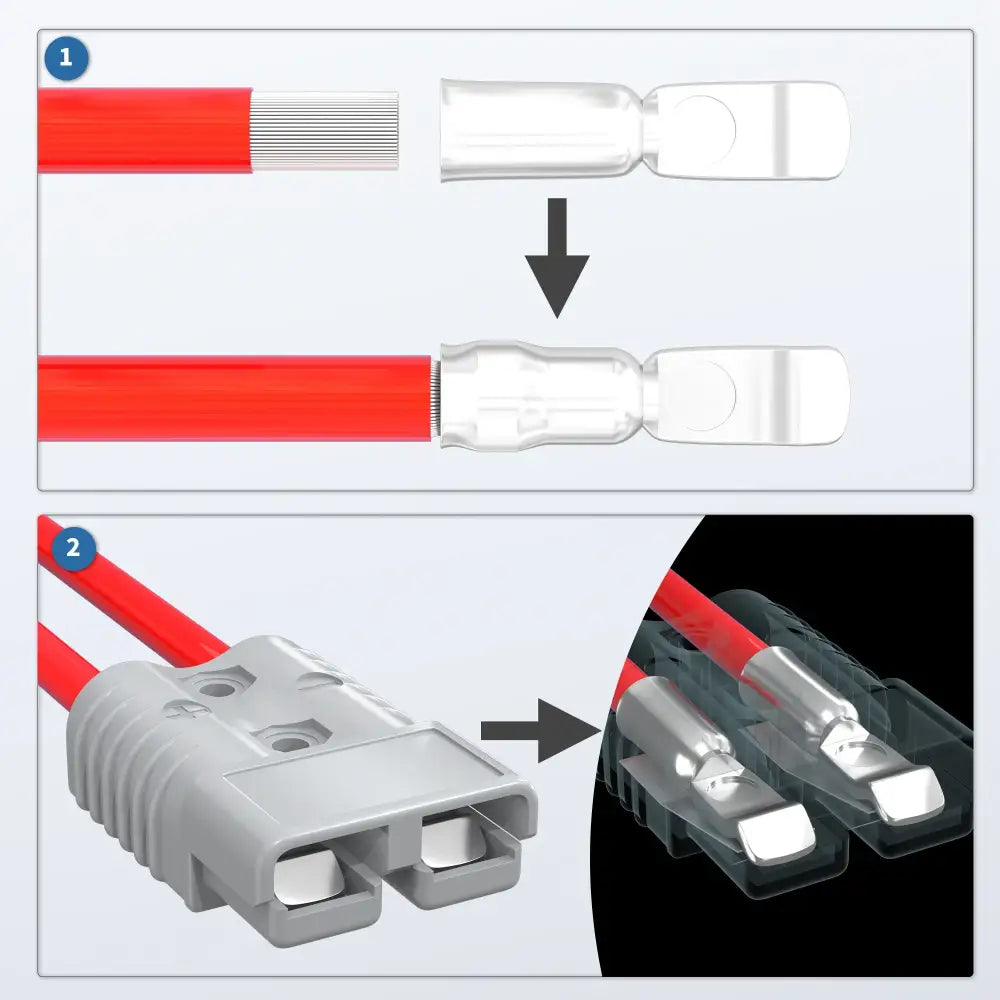 2PCS 50A 175A 350A Anderson Plug Battery Quick Connect Disconnect Connector 600V Towing Winch Quick Connect Wire