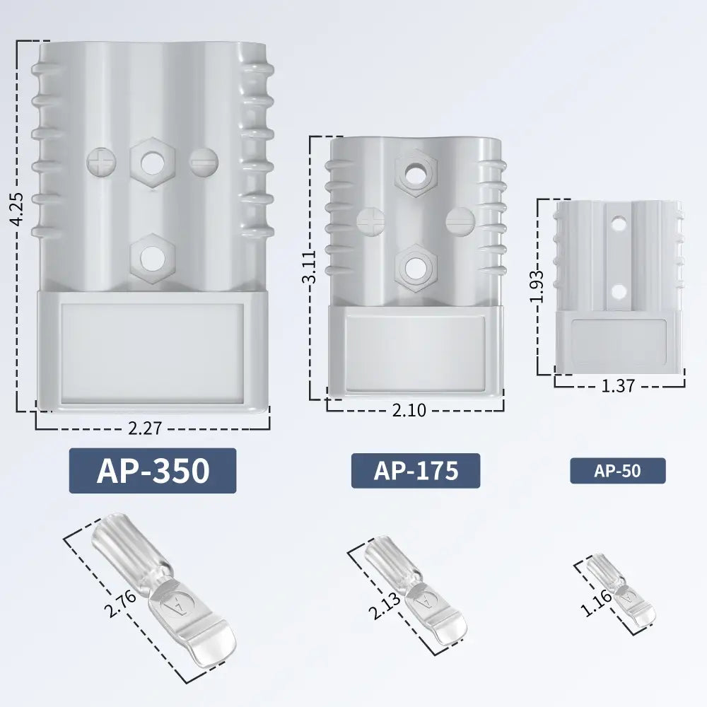 2PCS 50A 175A 350A Anderson Plug Battery Quick Connect Disconnect Connector 600V Towing Winch Quick Connect Wire