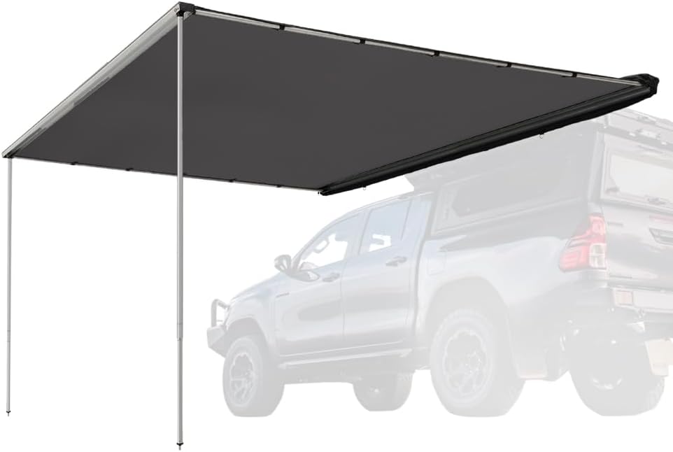 San Hima Car Side Awning 1.4x2m, EZ Setup 210D Waterproof UV Protection 2.8mÂ² Camping Car Shade, Universal Design for UTE, Van, SUV, 4x4