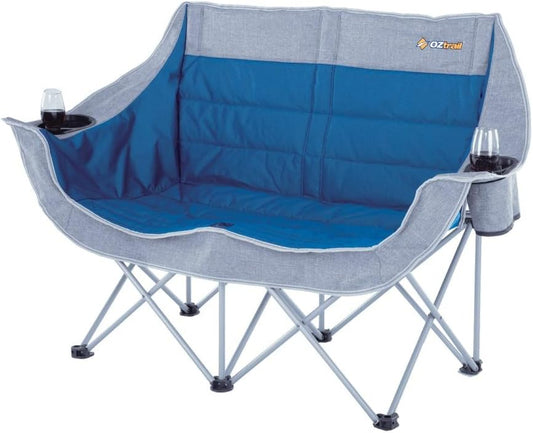 OZtrail 2 Seater Galaxy Sofa with Arms, Blue