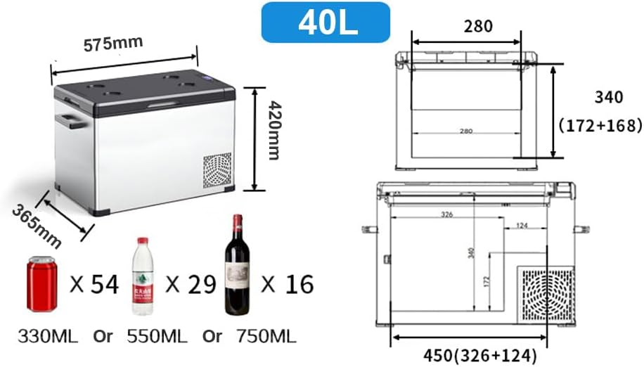Teewah ChillBox 40 Portable Fridge/Freezer 12V/24V/220V