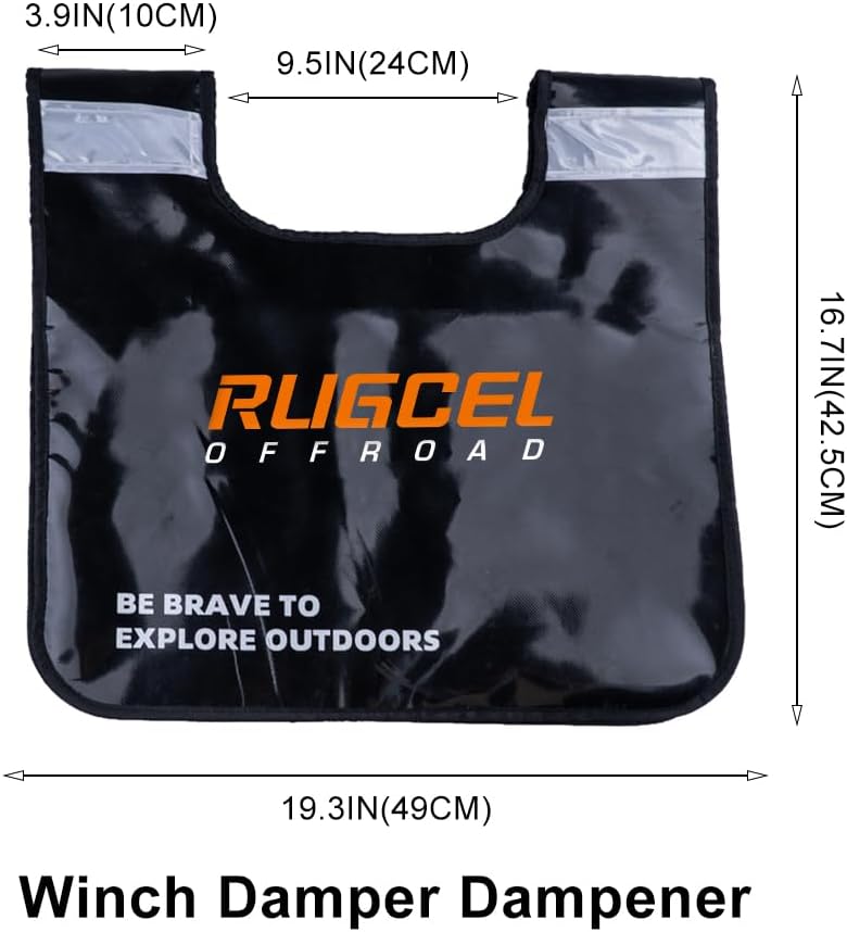 RUGCEL Kinetic Recovery Rope kit (30,360 lbs) Heavy-Duty Gloves, Soft Shackle, Snatch Block, Suitable for ATV, UTV Trucks,Car