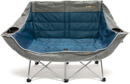 OZtrail 2 Seater Galaxy Sofa with Arms, Blue