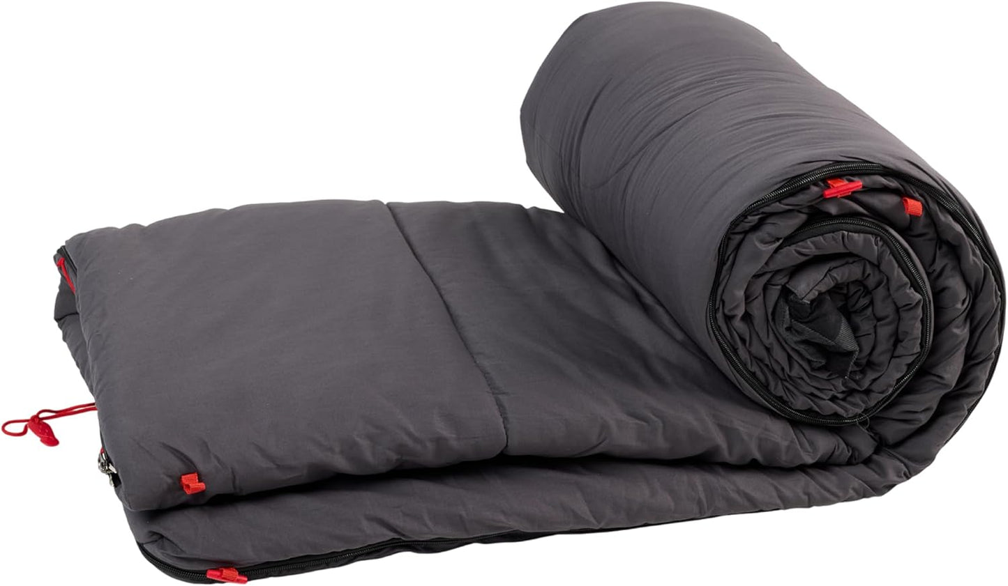 Coleman Pilbara Sleeping Bag | 225x100cm, All Weather, Polyester Fill with Extra Heat Retention, Cotton Lining & Shell, Compression Sack, Interior Pocket, Foot Zip for Temp Adjustment