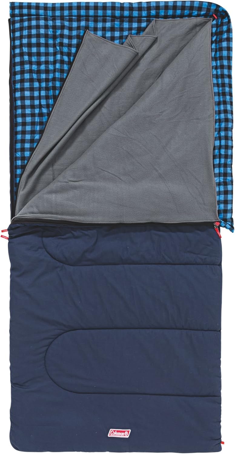 Coleman Pilbara Sleeping Bag | 225x100cm, All Weather, Polyester Fill with Extra Heat Retention, Cotton Lining & Shell, Compression Sack, Interior Pocket, Foot Zip for Temp Adjustment