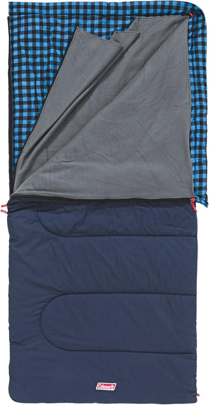 Coleman Pilbara Sleeping Bag | 225x100cm, All Weather, Polyester Fill with Extra Heat Retention, Cotton Lining & Shell, Compression Sack, Interior Pocket, Foot Zip for Temp Adjustment