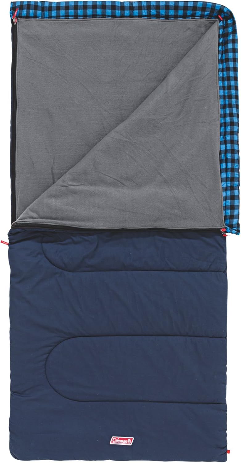 Coleman Pilbara Sleeping Bag | 225x100cm, All Weather, Polyester Fill with Extra Heat Retention, Cotton Lining & Shell, Compression Sack, Interior Pocket, Foot Zip for Temp Adjustment