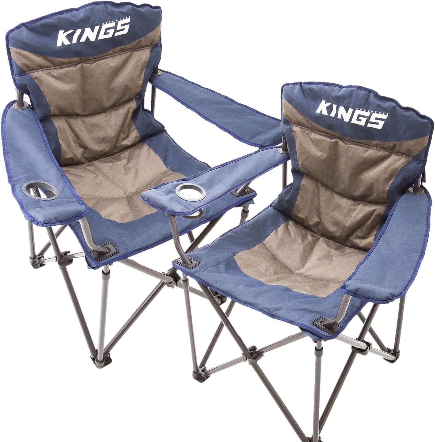 2X Adventure Kings Throne Outdoor Camping Chair 300kg Thick Padding + Carry Bag