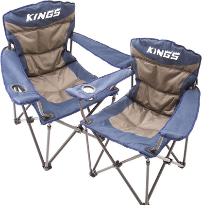 2X Adventure Kings Throne Outdoor Camping Chair 300kg Thick Padding + Carry Bag