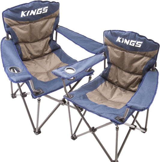 2X Adventure Kings Throne Outdoor Camping Chair 300kg Thick Padding + Carry Bag