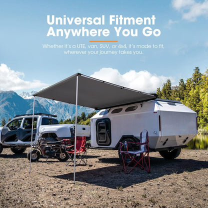 San Hima Car Side Awning 1.4x2m, EZ Setup 210D Waterproof UV Protection 2.8mÂ² Camping Car Shade, Universal Design for UTE, Van, SUV, 4x4