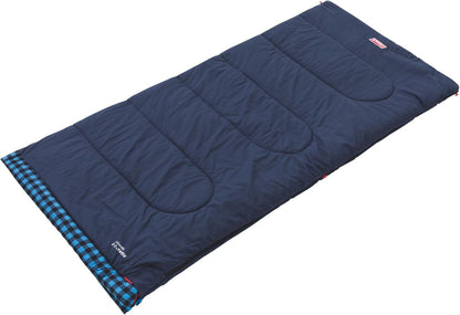 Coleman Pilbara Sleeping Bag | 225x100cm, All Weather, Polyester Fill with Extra Heat Retention, Cotton Lining & Shell, Compression Sack, Interior Pocket, Foot Zip for Temp Adjustment