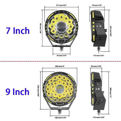 7 Inch/9 Inch Round LED Spot Light with Harness for 4x4 Offroad