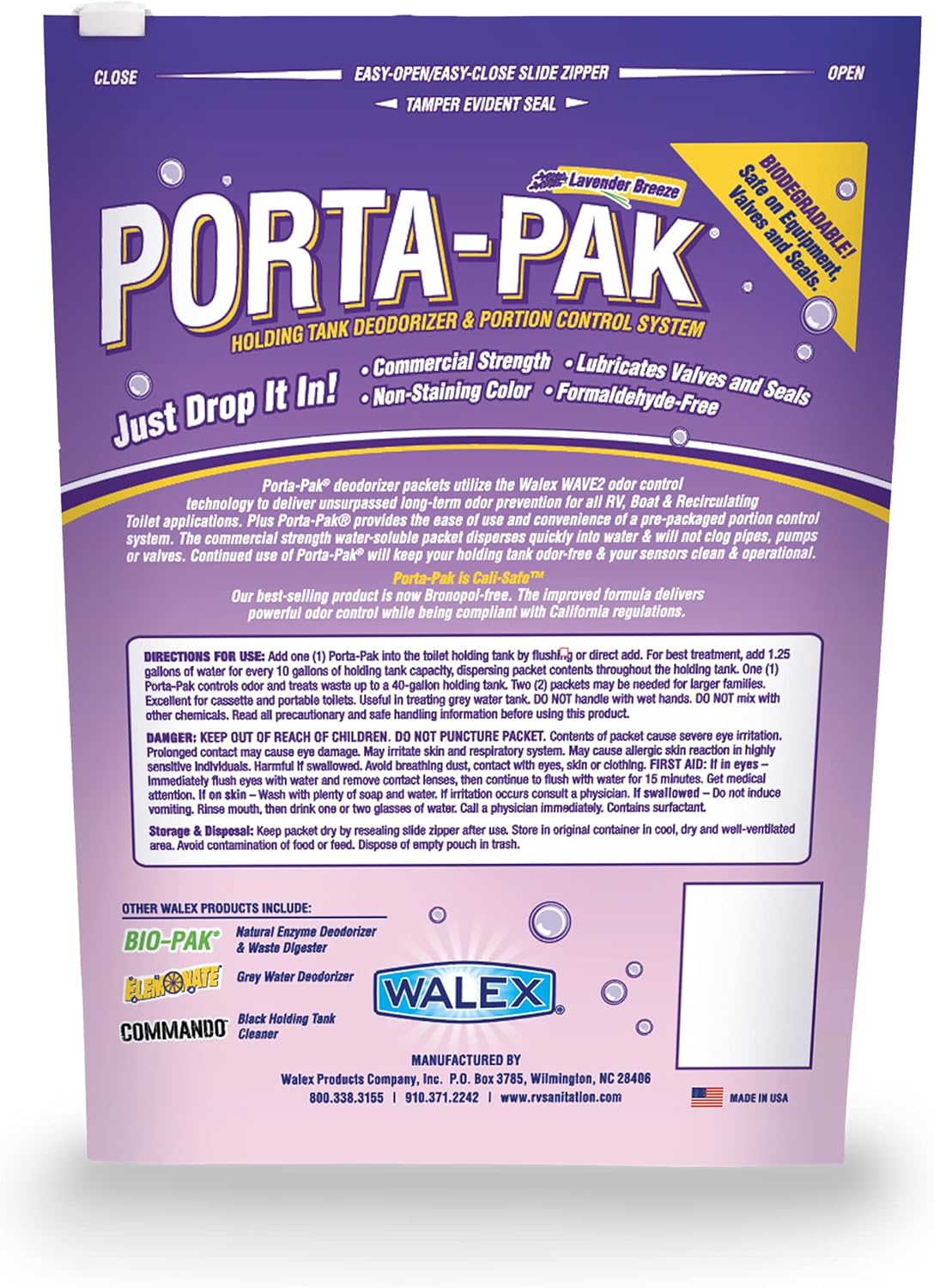 Porta-Pak Portion Control RV/Marine Holding Tank Deodorizer Packets