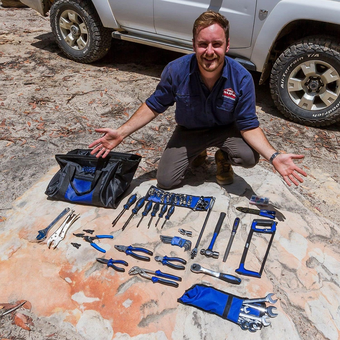 Adventure Kings Tool Kit Ultimate Bush Mechanic + Recovery Folding Shovel 4x4
