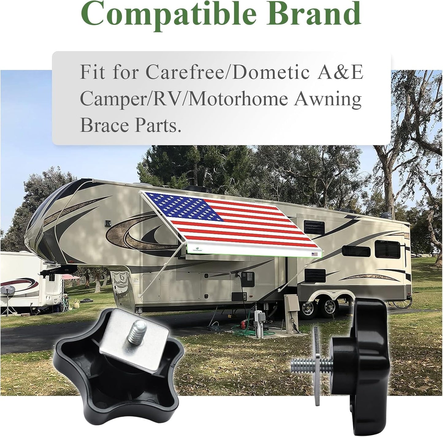 Awning Brace Knob with Clamp & Nut Kit
