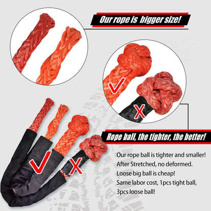 TOUGH 2 Pcs Synthetic Soft Shackle  (55,000lbs Breaking Strength)