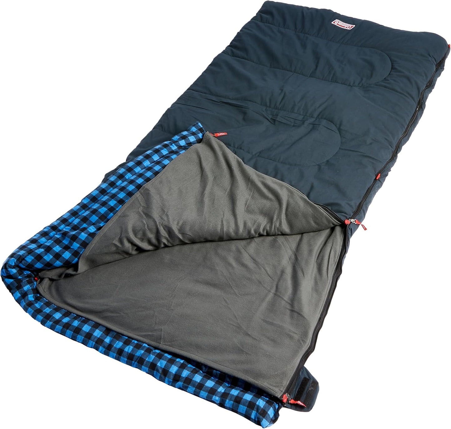 Coleman Pilbara Sleeping Bag | 225x100cm, All Weather, Polyester Fill with Extra Heat Retention, Cotton Lining & Shell, Compression Sack, Interior Pocket, Foot Zip for Temp Adjustment