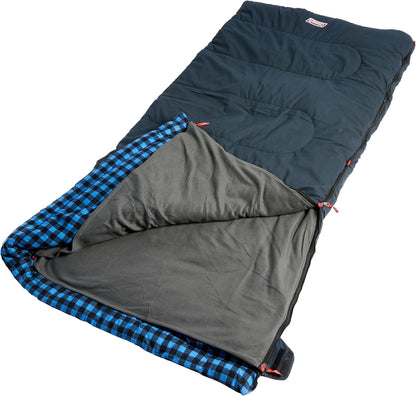 Coleman Pilbara Sleeping Bag | 225x100cm, All Weather, Polyester Fill with Extra Heat Retention, Cotton Lining & Shell, Compression Sack, Interior Pocket, Foot Zip for Temp Adjustment