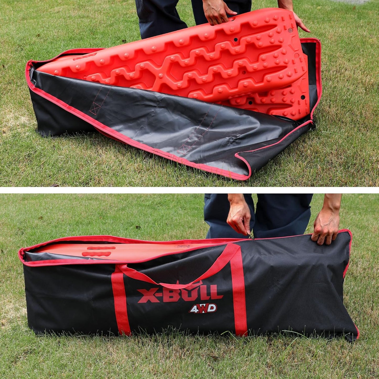 X-BULL Recovery Tracks with Bag and Mounting Pin Set 4x4 Recovery Boards Offroad 4wd Tracks 22046LBS/10000KG Stand for Automotive Accessories Tires and Wheels in the Sand Mud Snow(GEN 3.0)