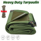 Heavy Duty Waterproof Canvas Tarp Tarpaulin Sun Blocked Dustproof Army 4 Size: 2X3M, 3X3M, 3X4M, 4X6M, 10M Rope Free Bonus
