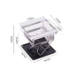 Portable grill with dimensions labeled on a white background