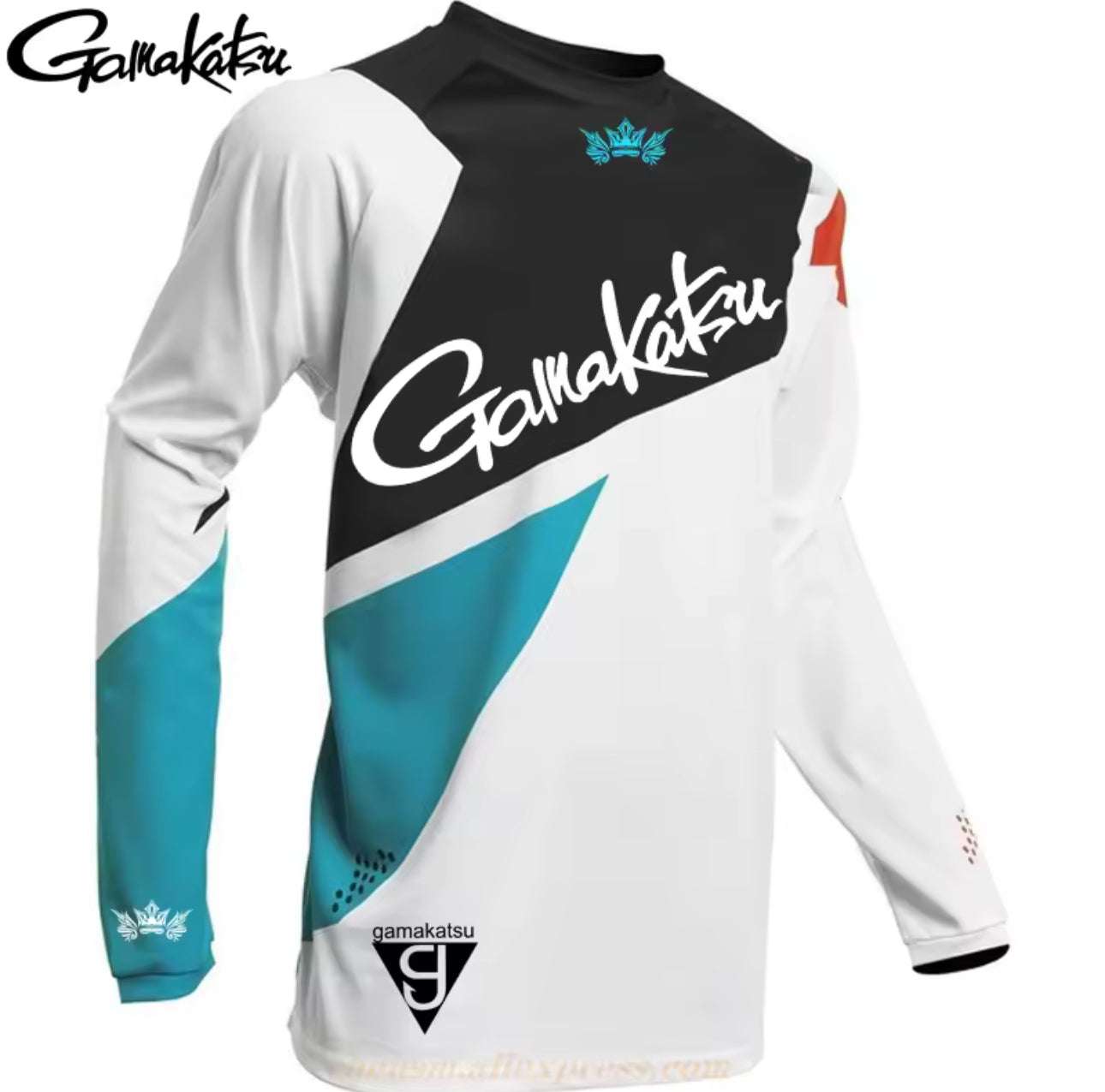 Men's Gamakatsu Long Sleeve Fishing Shirt with UV-blocking, quick-dry fabric for anglers.